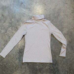 Halogen Black & White Striped Turtleneck Top